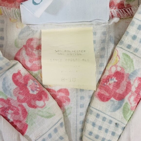 Gilligan Omalley Duster Nightgown Size M Floral Half Zip VTG Style Lounge Dress - Picture 10 of 13